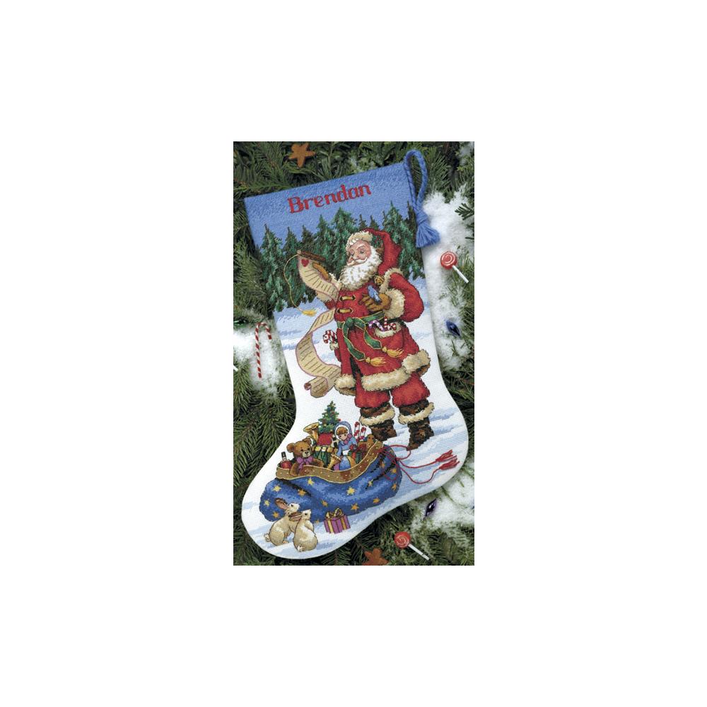 (image for) Stocking Checking His List Counted Cross Stitch Kit
